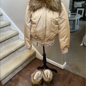 INC. faux fur collar jacket